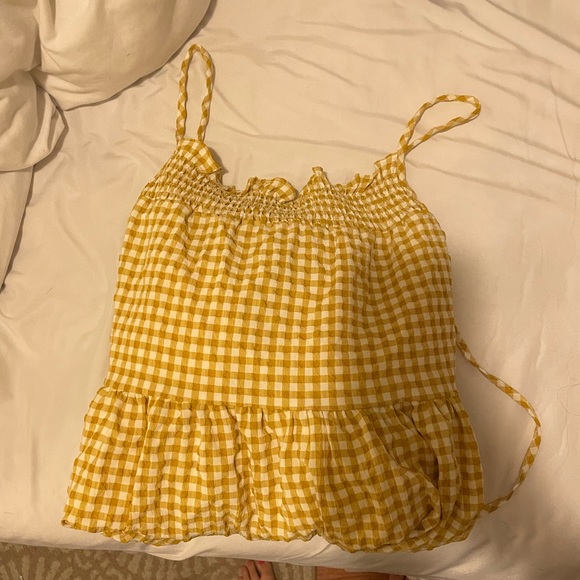 UO Sarah Gingham Ruffle Frock Dress - Picture 2 of 3